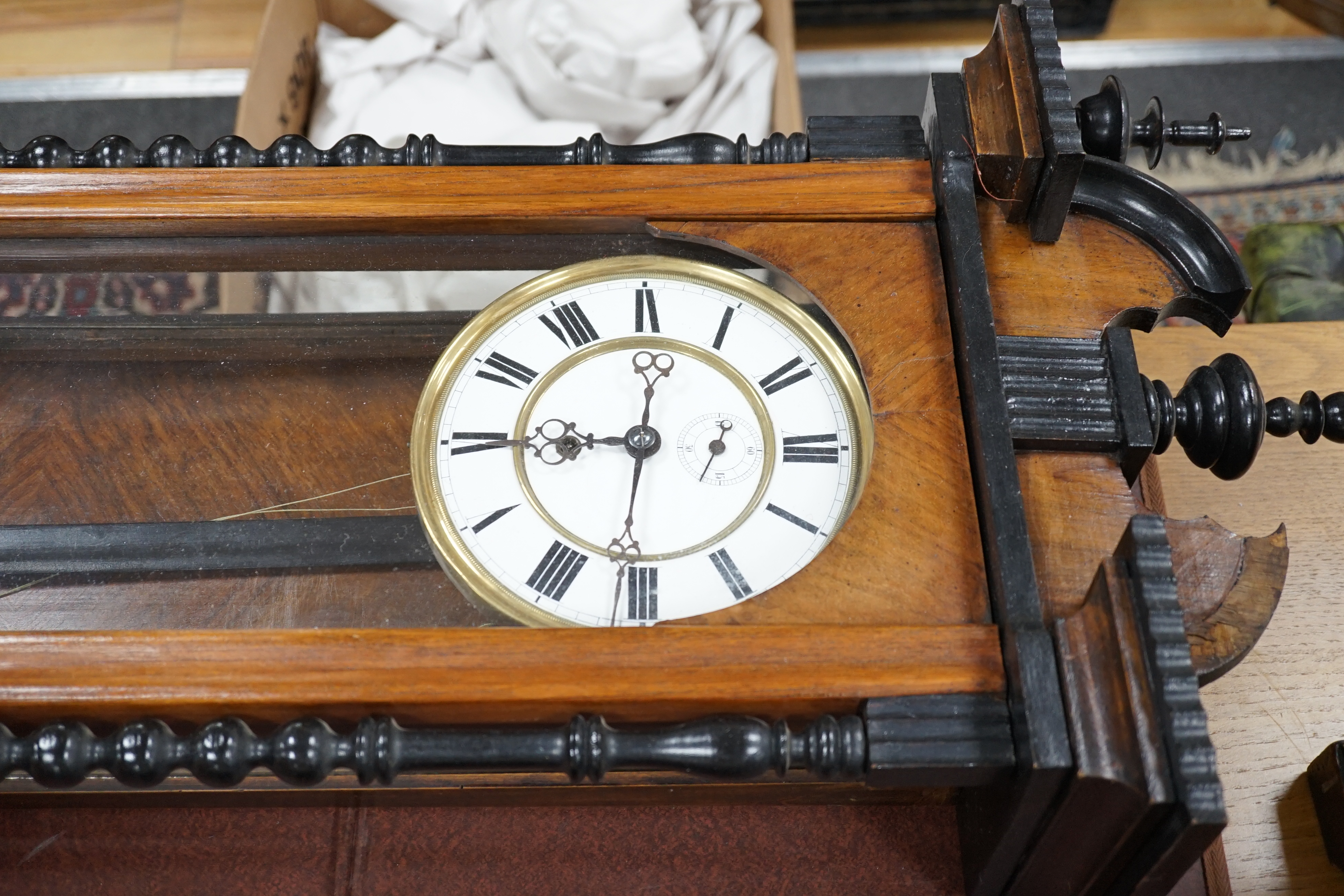 A single weight Vienna wall clock, 115cm high